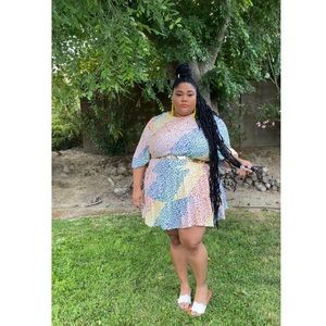 New Plus Size 24 multi colored tiered Dress